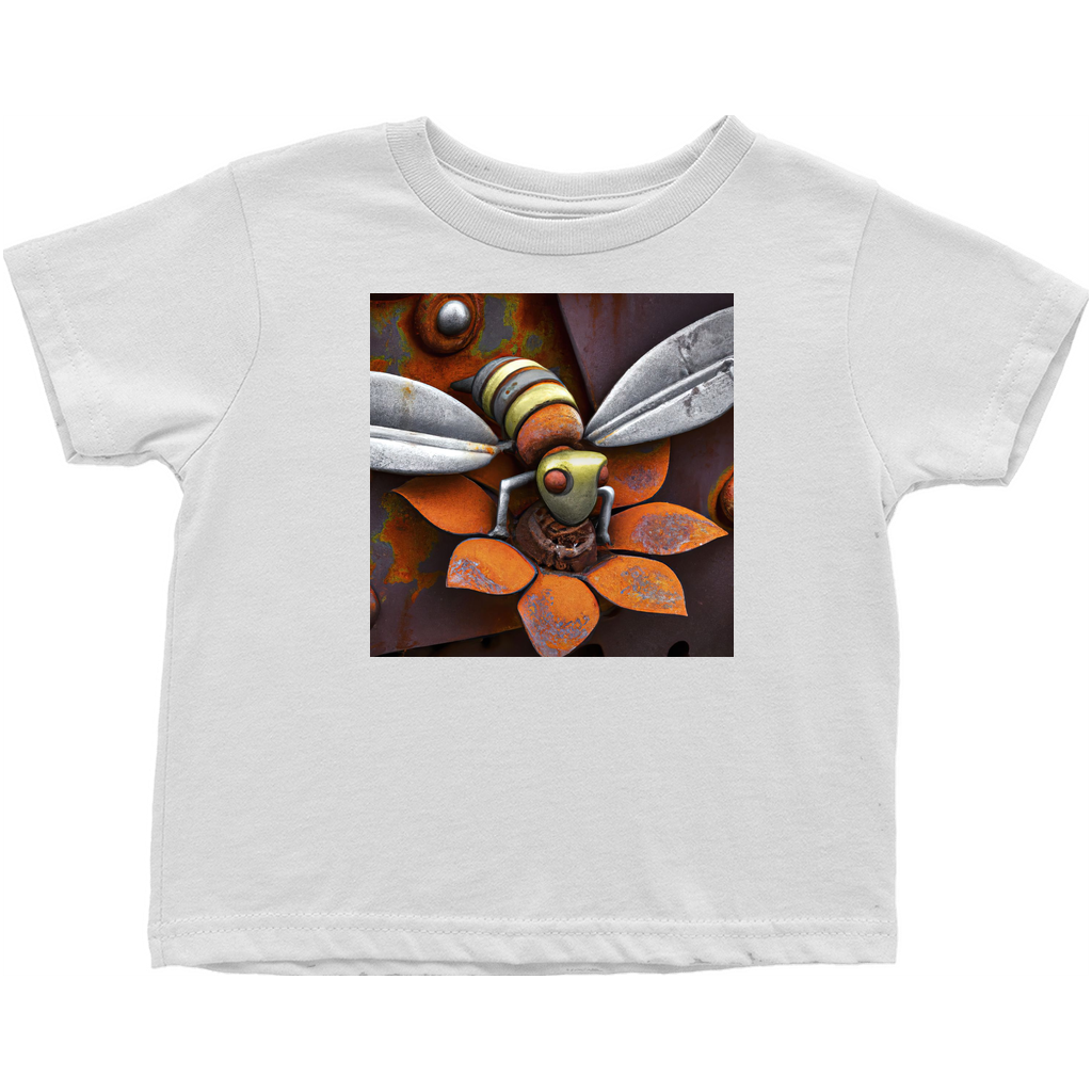 Rusted Bee 14 Toddler T-Shirt White Baby & Toddler Tops apparel Rusted Metal Bee 14