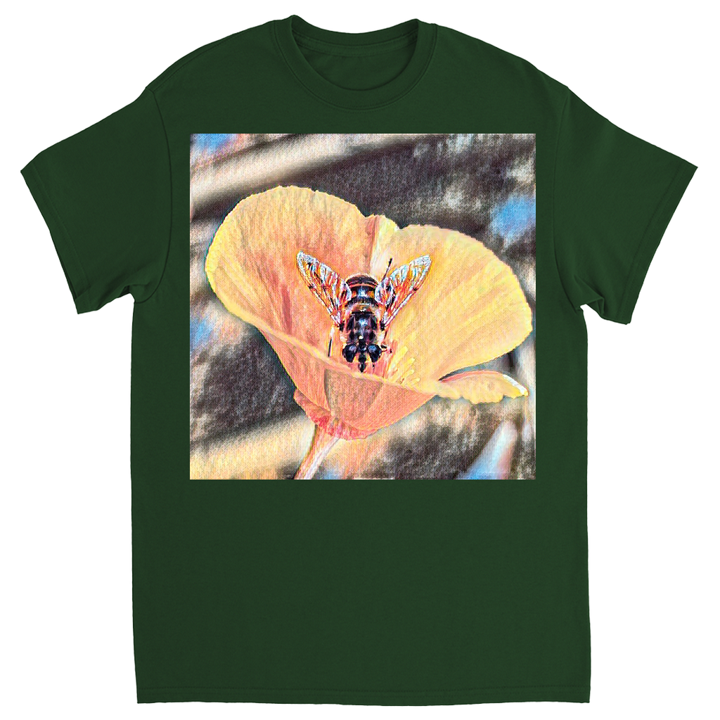 Painted Here's Looking at You Bee Unisex Adult T-Shirt Forest Green Shirts & Tops