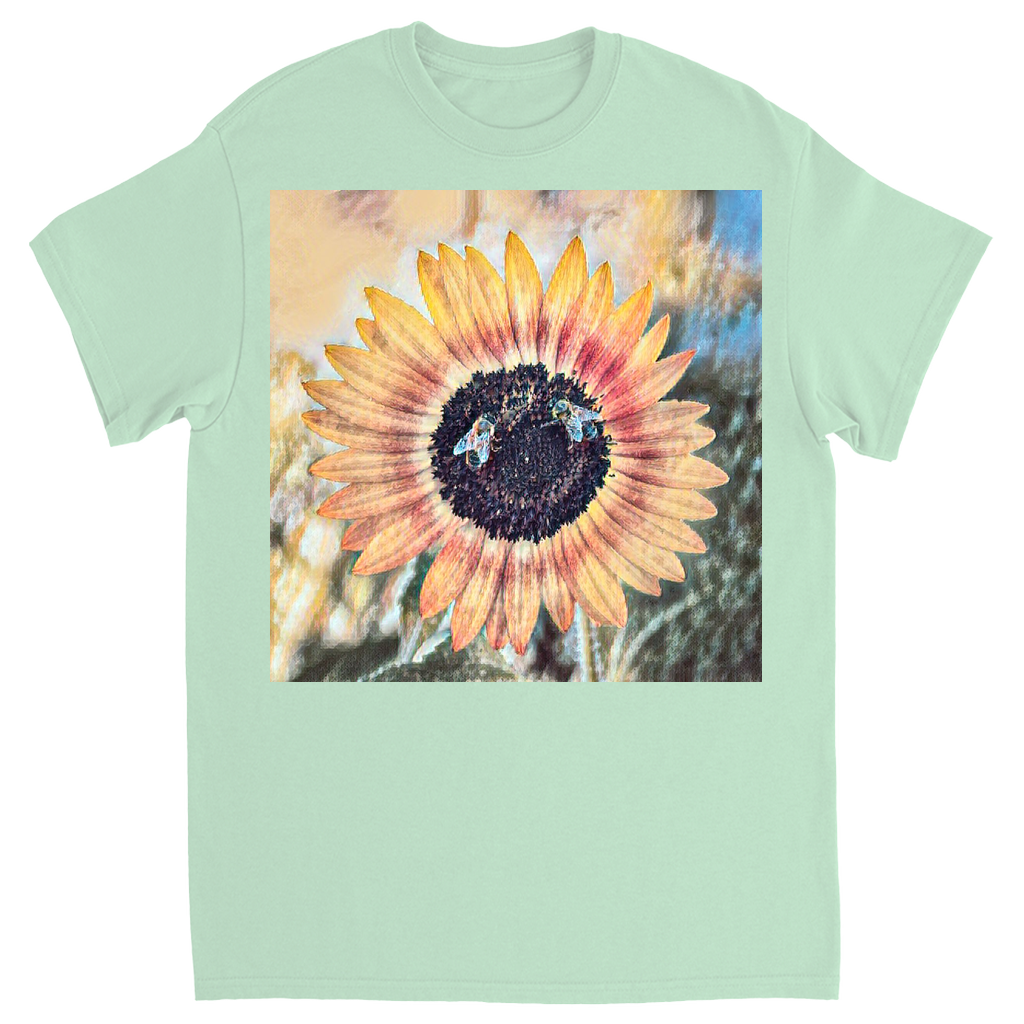 Painted 2 Sunflower Bees T-Shirt Mint Shirts & Tops apparel