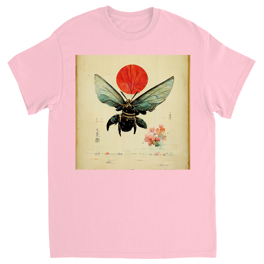 Vintage Japanese Bee with Sun Unisex Adult T-Shirt Light Pink Shirts & Tops apparel Vintage Japanese Bee with Sun