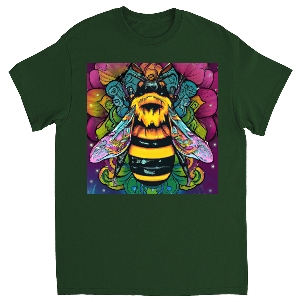 Psychic Bee Unisex Adult T-Shirt Forest Green Shirts & Tops apparel Psychic Bee