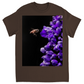 Buzzing Bee with Purple Flower Unisex Adult T-Shirt Dark Chocolate Shirts & Tops apparel Buzzing Bee with Purple Flower