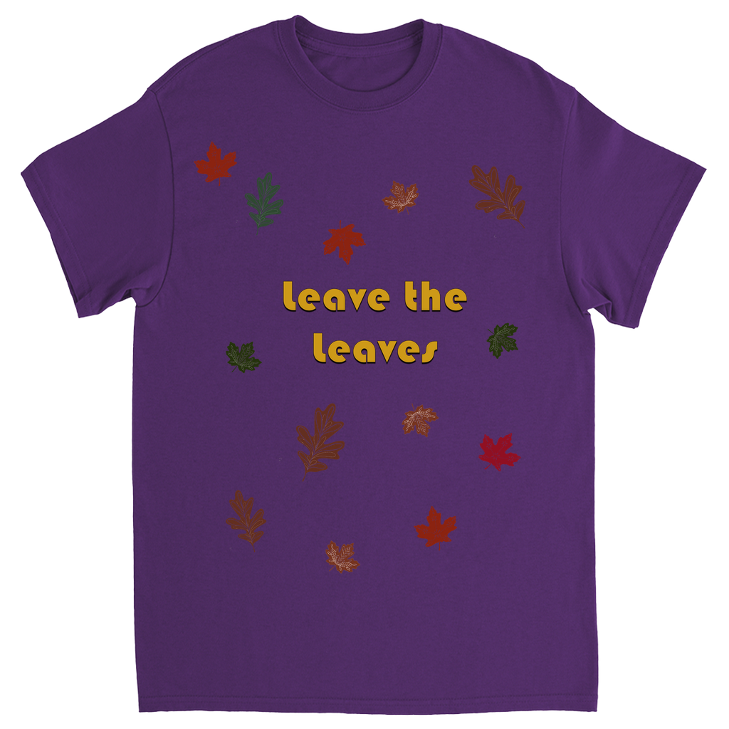 Leave the Leaves Autumn Leaves Unisex Adult T-Shirt Purple Shirts & Tops apparel