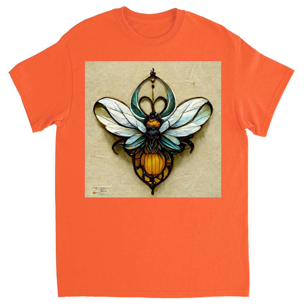 Blue Art Nouveau Bee T-Shirt Orange Shirts & Tops apparel Blue Art Nouveau Bee