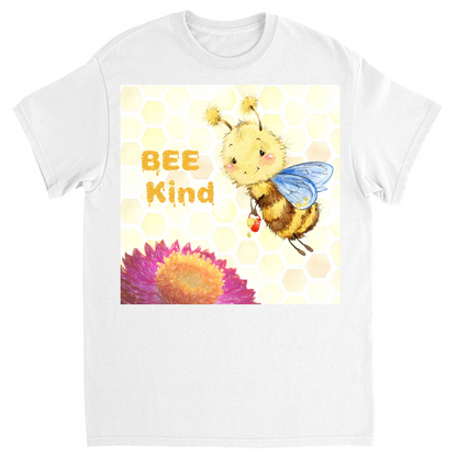 Pastel Bee Kind Unisex Adult T-Shirt White Shirts & Tops apparel