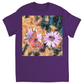 Vintage Butterfly & Bee on Purple Flower Unisex Adult T-Shirt Purple Shirts & Tops apparel