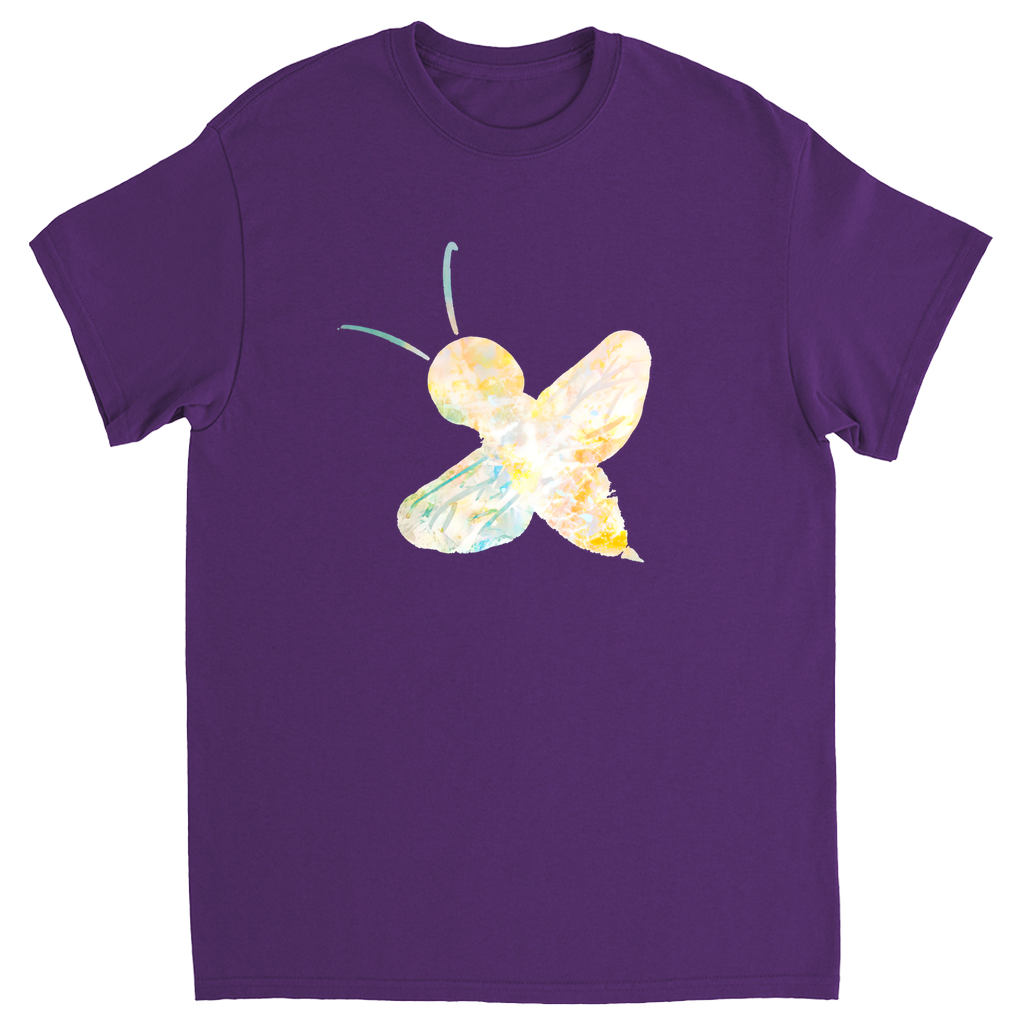Abstract Sherbet Bee Unisex Adult T-Shirt Purple Shirts & Tops apparel