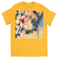 Watercolor Bee with Flower Unisex Adult T-Shirt Gold Shirts & Tops apparel