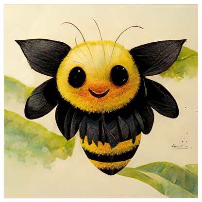 Smiling Paper Bee Poster 12x12 inch 500044 - Home & Garden > Decor > Artwork > Posters, Prints, & Visual Artwork Poster Prints Smiling Paper Bee