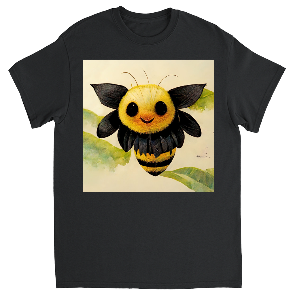 Smiling Paper Bee Unisex Adult T-Shirt Black Shirts & Tops apparel Smiling Paper Bee