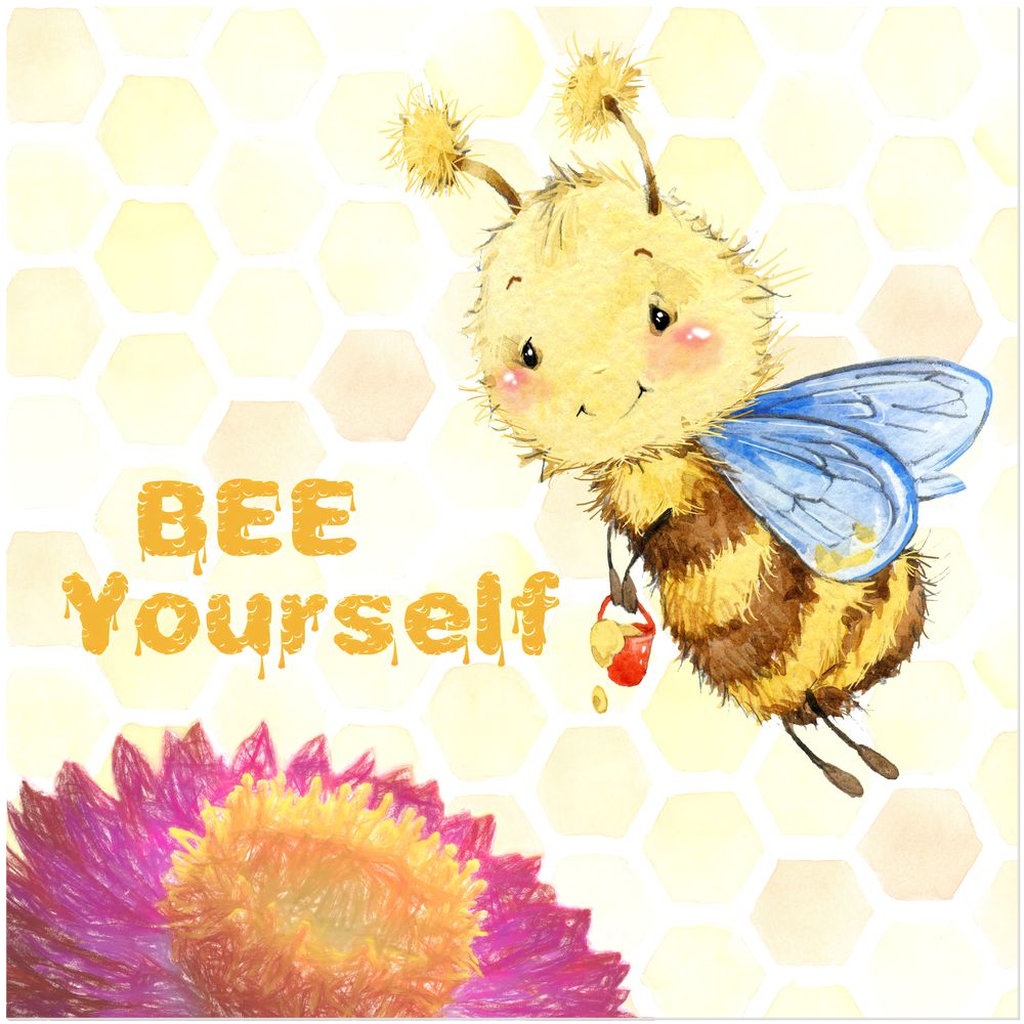 Pastel Bee Yourself - Acrylic Print 20x20 inch Posters, Prints, & Visual Artwork Original Art