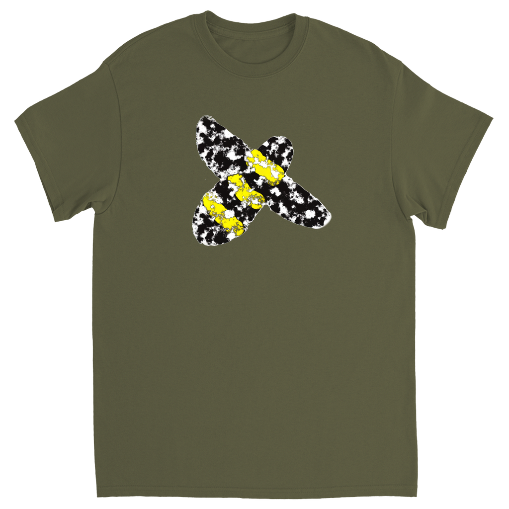 Graphic Bee Unisex Adult T-Shirt Military Green Shirts & Tops