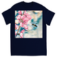 Pencil and Wash Bee with Flower Unisex Adult T-Shirt Navy Blue Shirts & Tops apparel