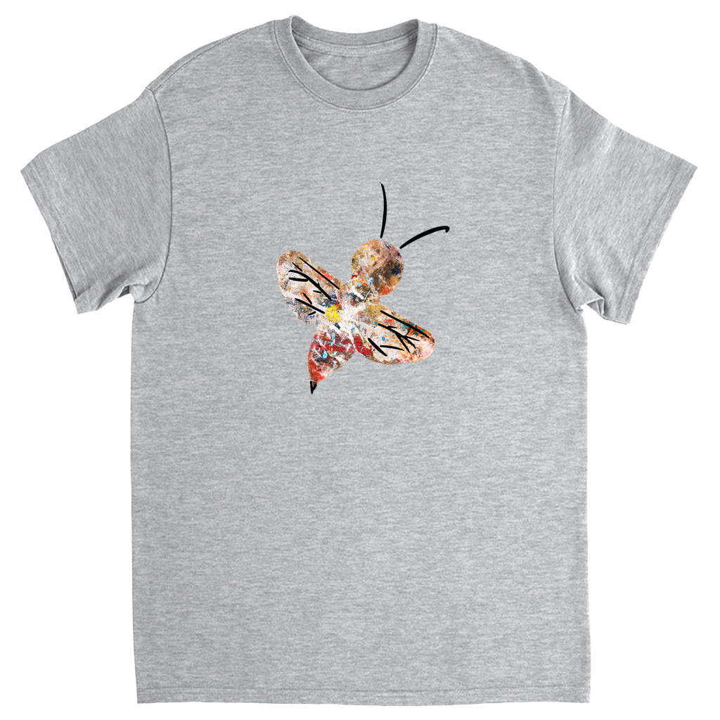 Abstract Crayon Bee Unisex Adult T-Shirt Sport Grey Shirts & Tops apparel