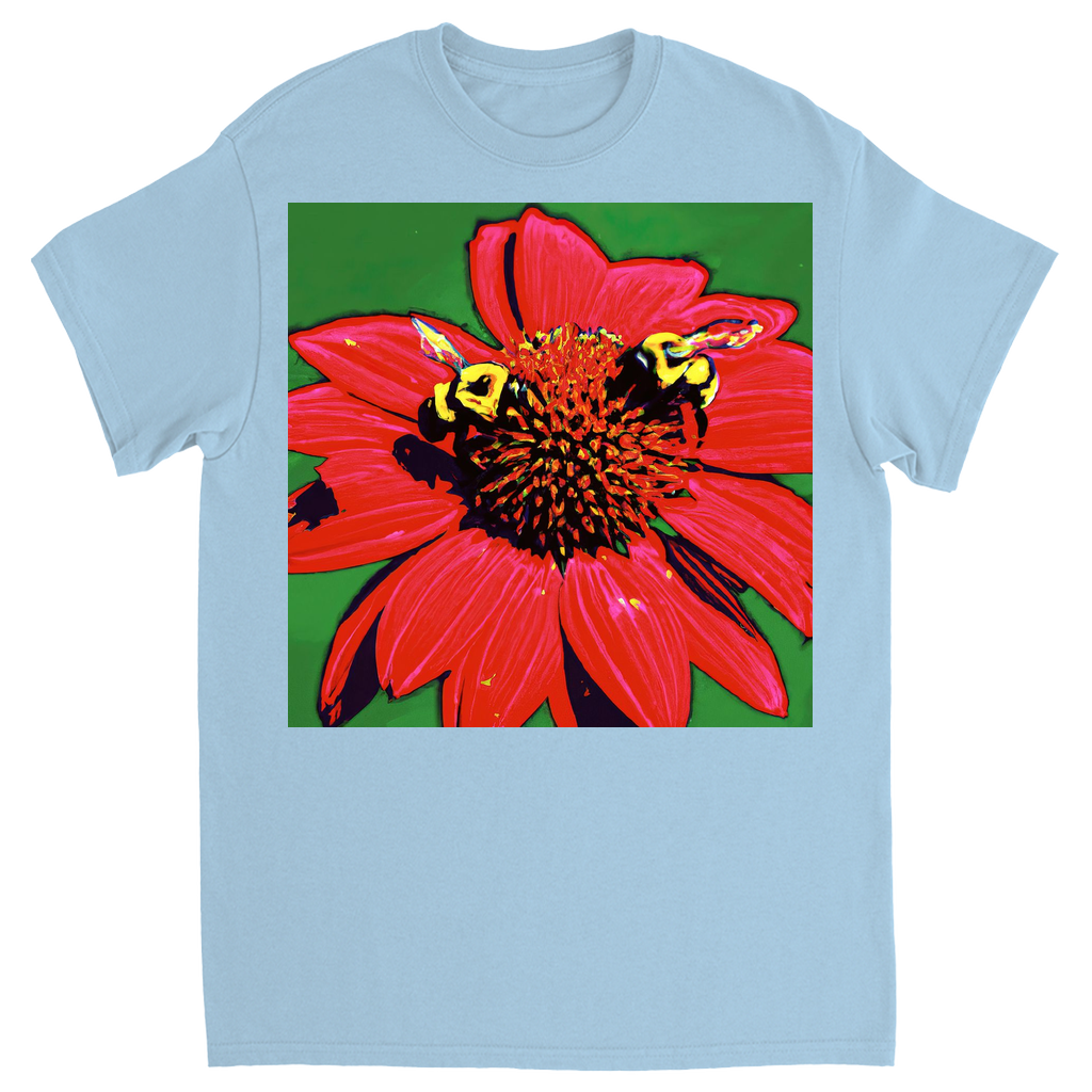 Red Sun Bees T-Shirt Light Blue Shirts & Tops apparel Red Sun Bees