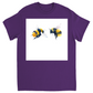 Friendly Flying Bees Unisex Adult T-Shirt Purple Shirts & Tops