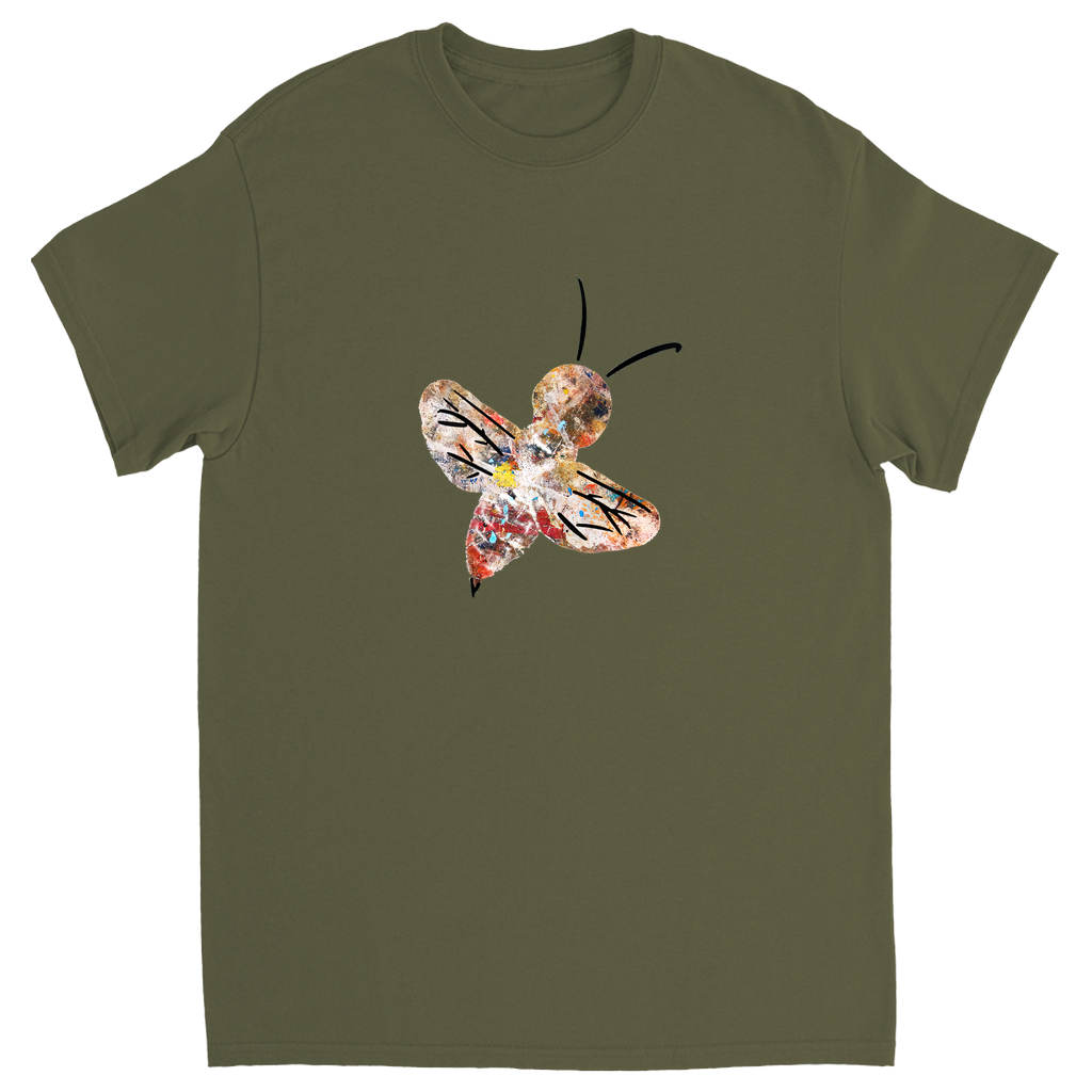 Abstract Crayon Bee Unisex Adult T-Shirt Military Green Shirts & Tops apparel