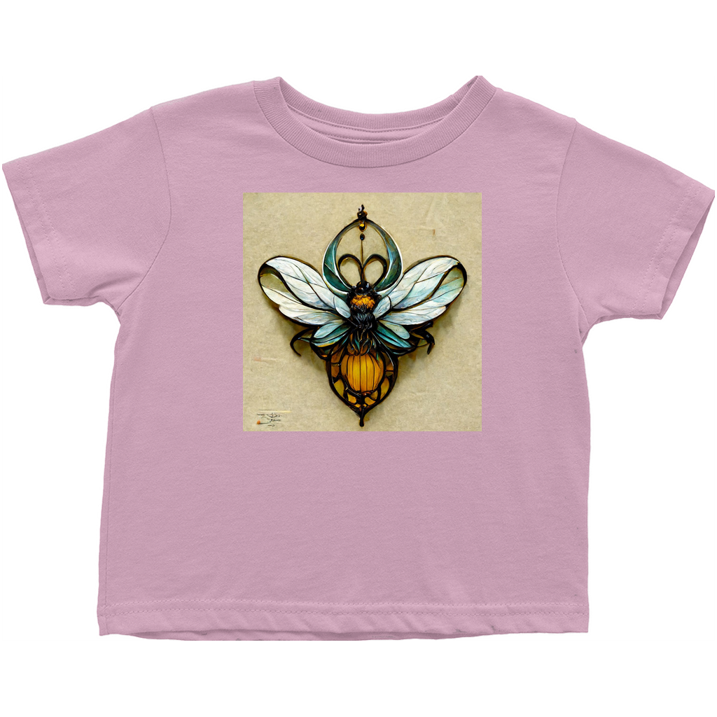 Blue Art Nouveau Bee Toddler T-Shirt Pink Baby & Toddler Tops apparel Blue Art Nouveau Bee