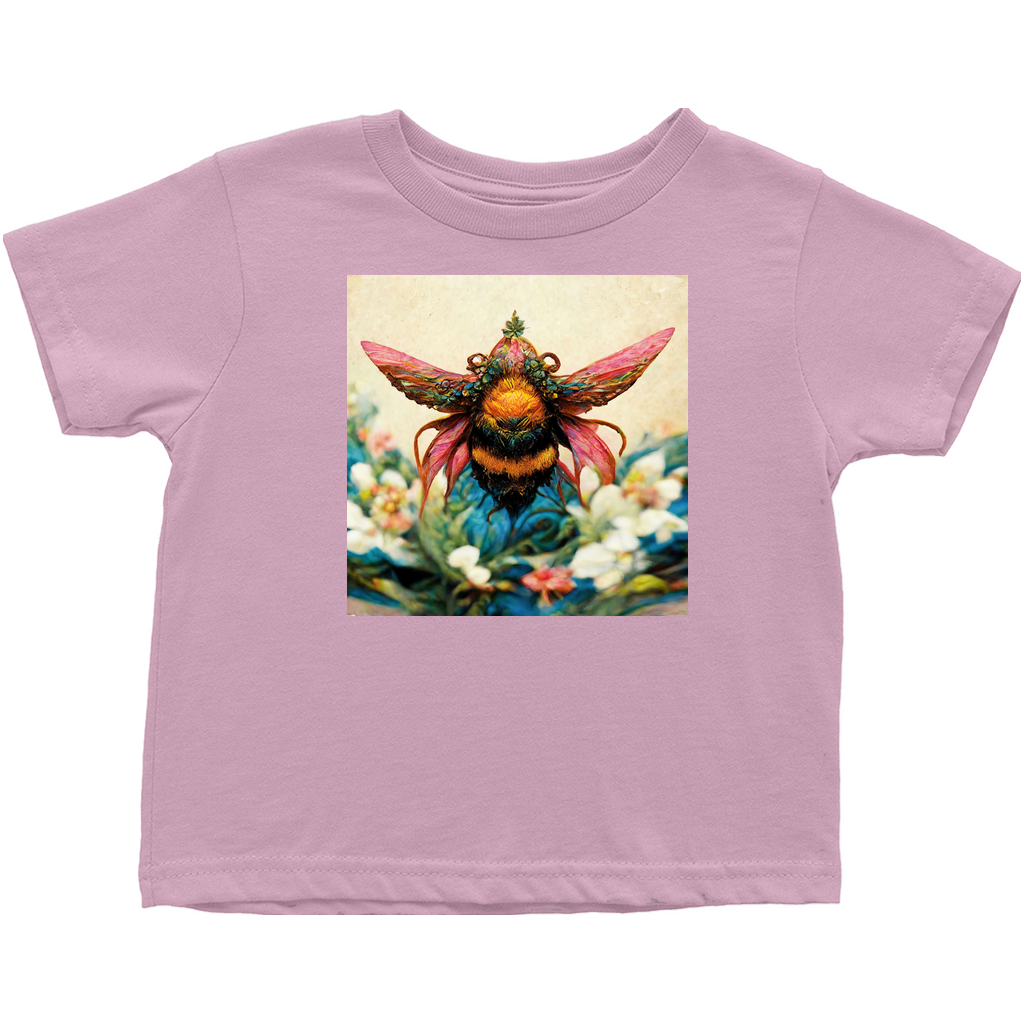 Fantasy Bee Hovering on Flower Toddler T-Shirt Pink Baby & Toddler Tops apparel Fantasy Bee Hovering on Flower