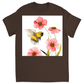 Classic Watercolor Bee with Pink Flowers Unisex Adult T-Shirt Dark Chocolate Shirts & Tops apparel