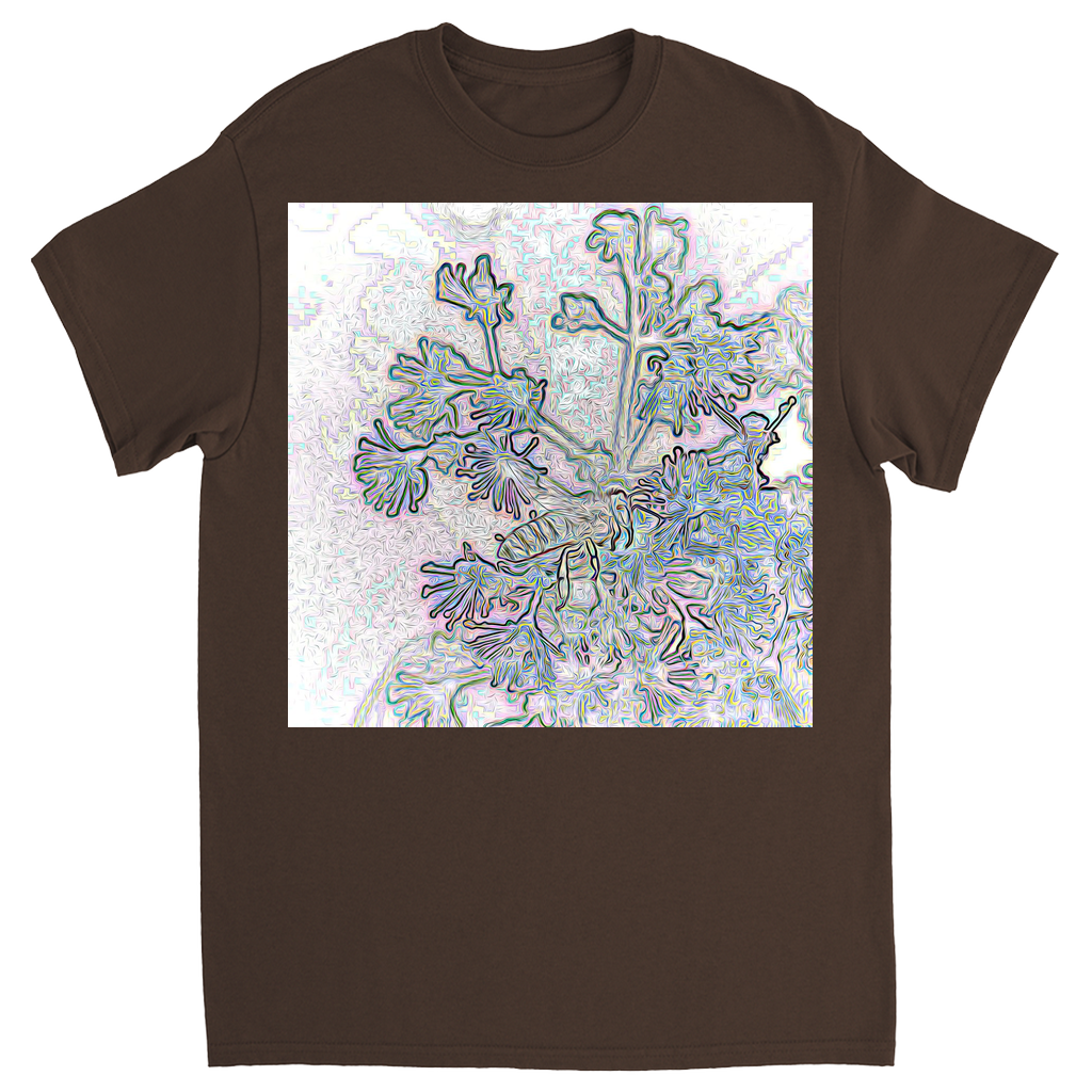 Fairy Tale Bee in Purple Unisex Adult T-Shirt Dark Chocolate Shirts & Tops apparel