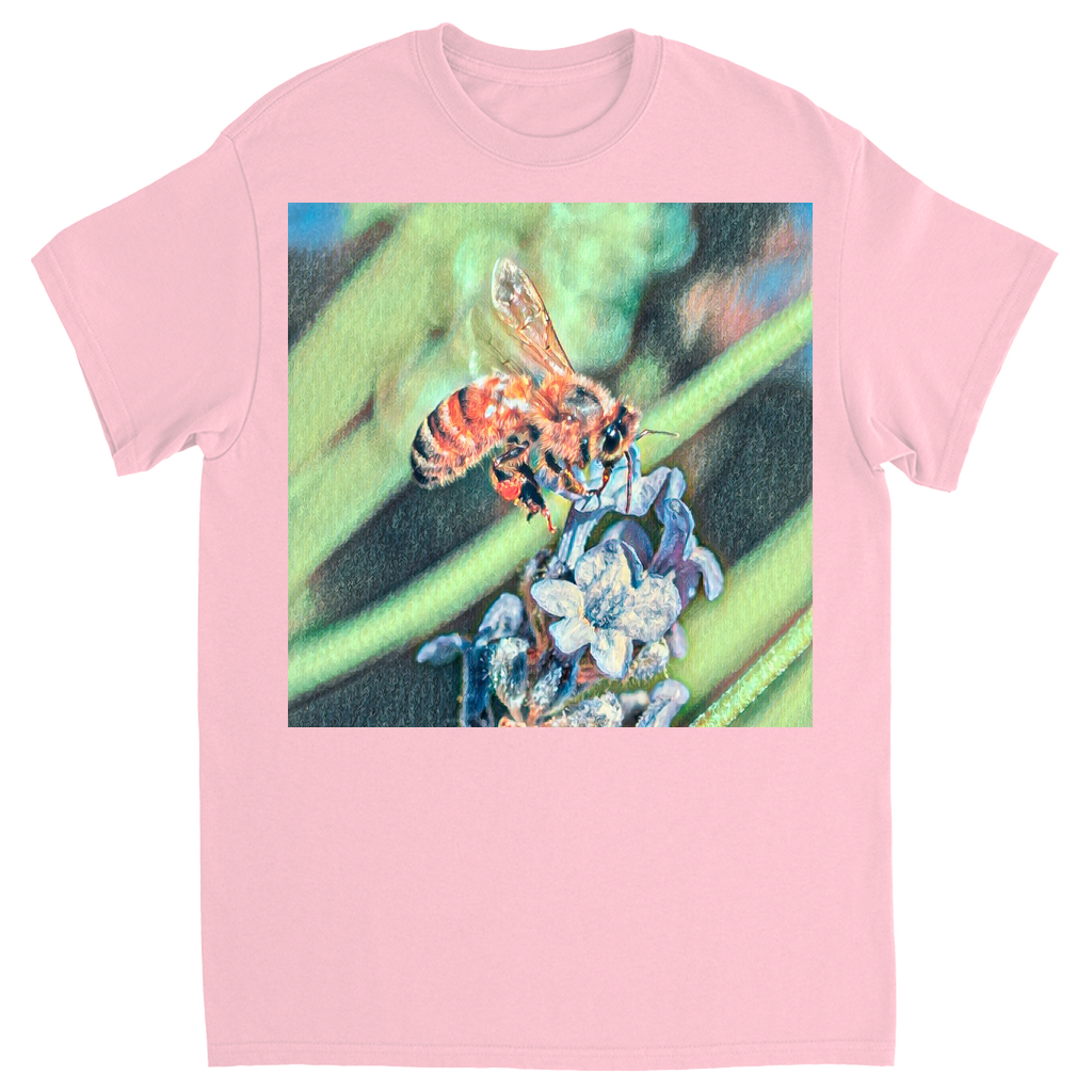 Delicate Job Painted Bee Unisex Adult T-Shirt Light Pink Shirts & Tops apparel
