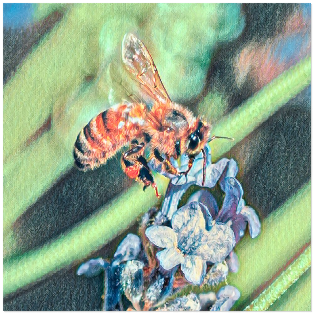 Delicate Job Painted Bee - Acrylic Print 12x12 inch Posters, Prints, & Visual Artwork Acrylic Prints Original Art