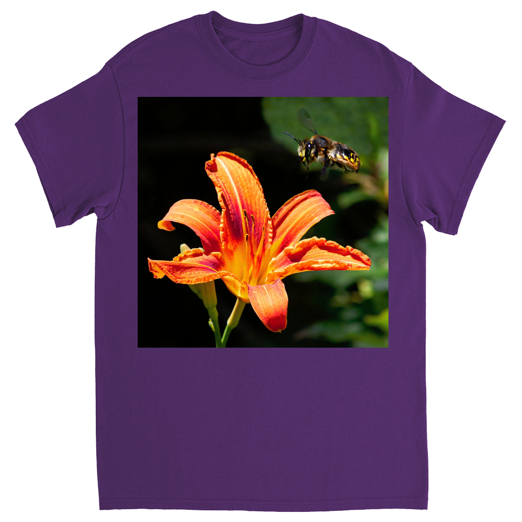 Orange Crush Bee Unisex Adult T-Shirt Purple Shirts & Tops apparel