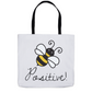 Bee Positive Tote Bag Shopping Totes bee tote bag gift for bee lover gifts original art tote bag totes zero waste bag