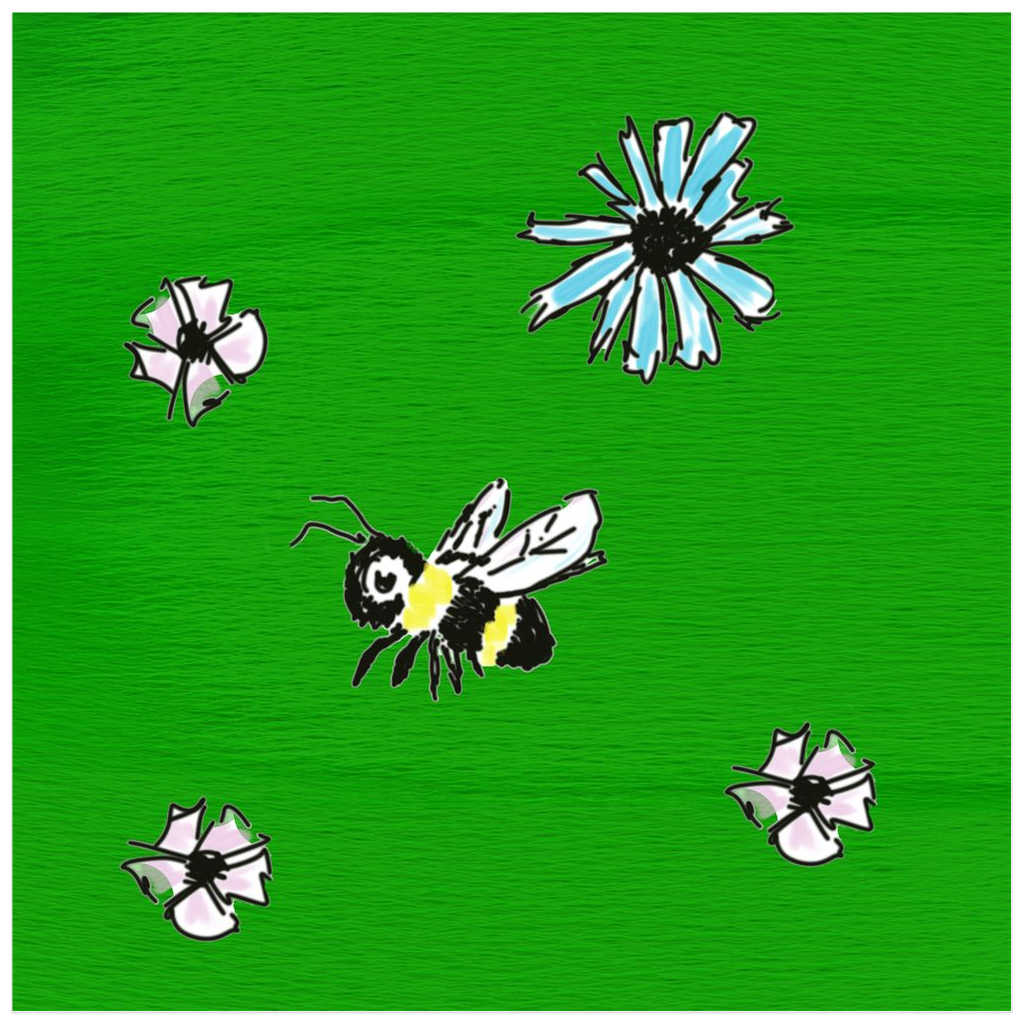 Scratch Drawn Bee Poster 20x20 inch Posters, Prints, & Visual Artwork Poster Prints Scratch Drawn Bee