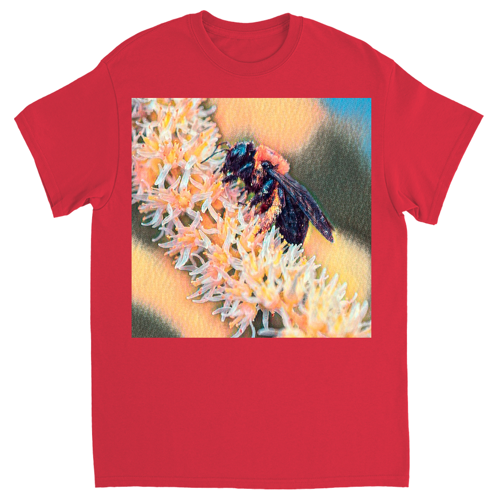 Muted Bee Unisex Adult T-Shirt Red Shirts & Tops