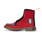Negative Bee Women's Red Canvas Boots Shoes Bee boots combat boots fun womens boots Negative Bee original art boots Shoes unique womens boots vegan boots vegan combat boots womens boots womens fashion boots womens red boots