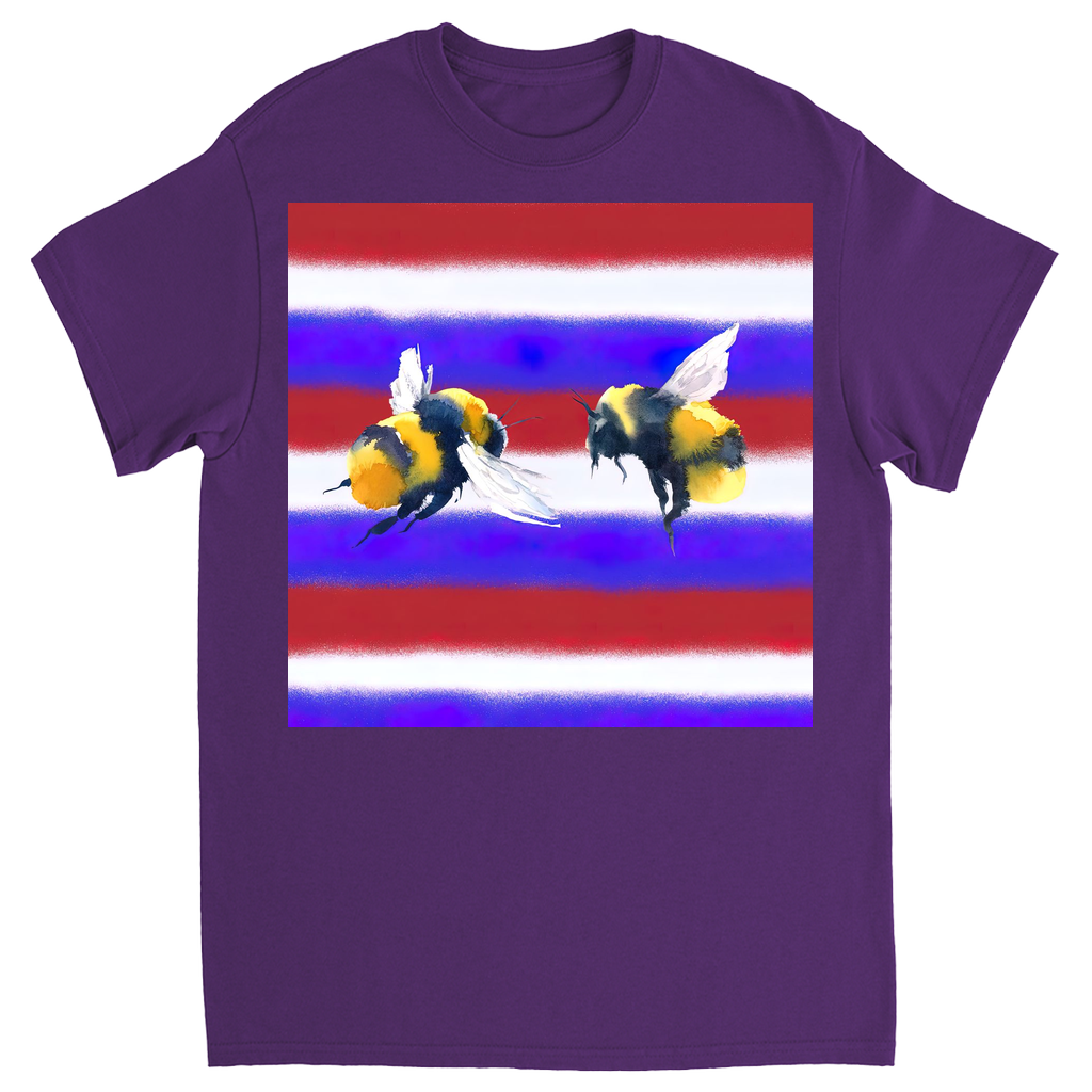 American Bees Unisex Adult T-Shirt Purple Shirts & Tops apparel