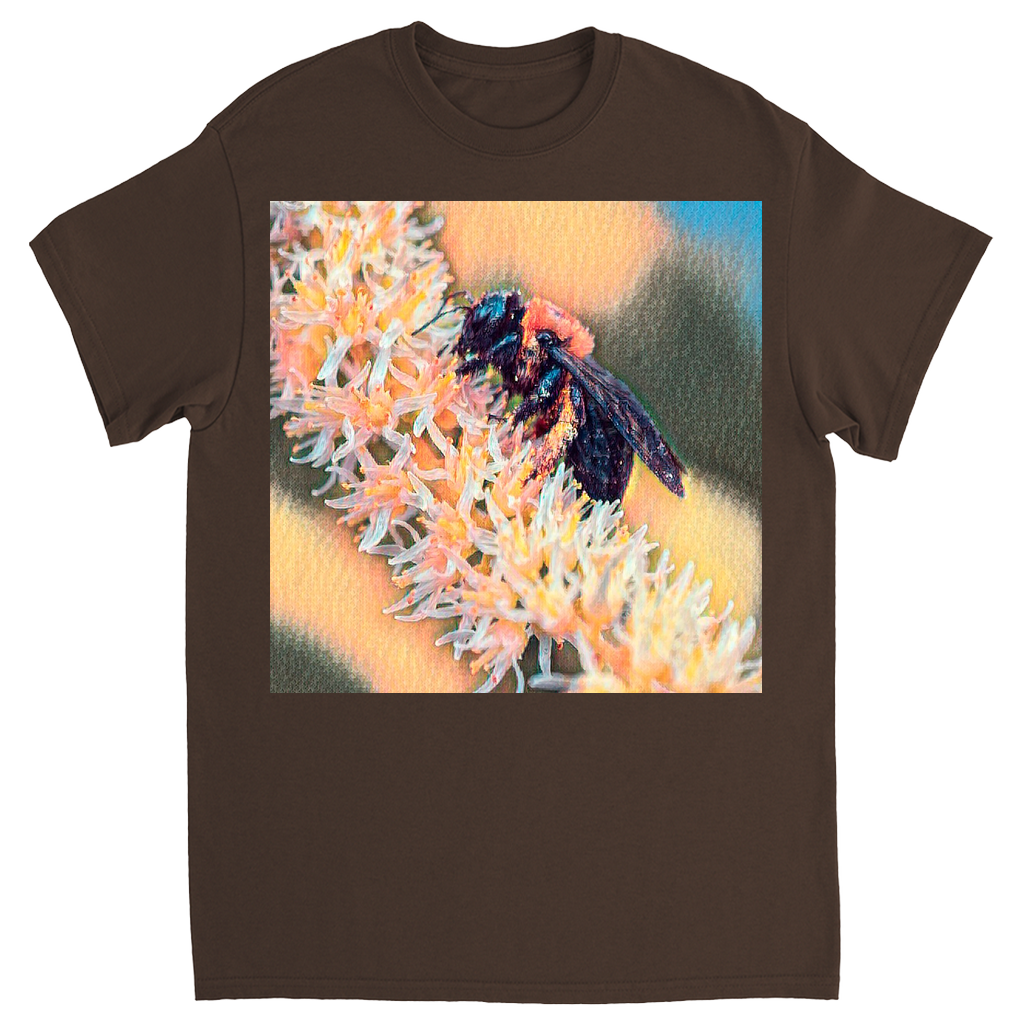 Muted Bee Unisex Adult T-Shirt Dark Chocolate Shirts & Tops