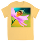 Bee on Delicate Purple Flower Unisex Adult T-Shirt Yellow Haze Shirts & Tops apparel