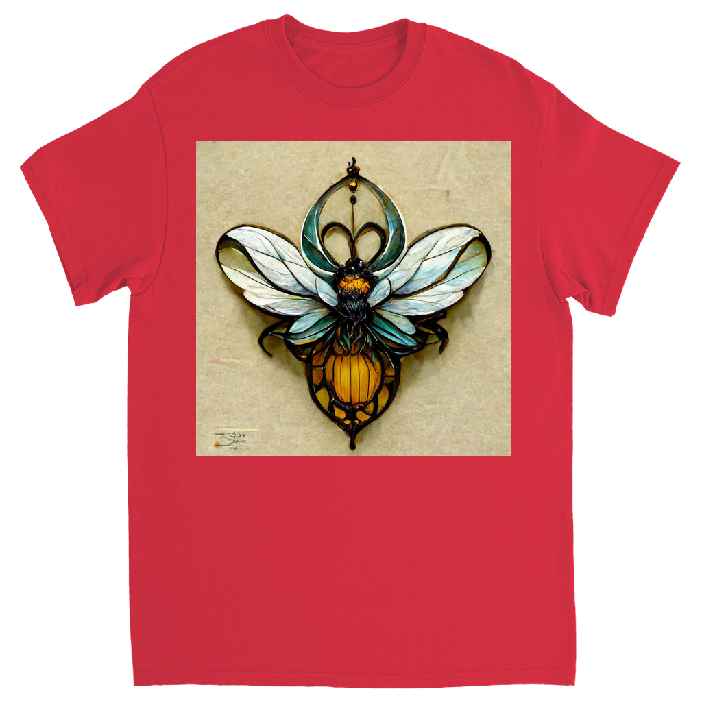 Blue Art Nouveau Bee T-Shirt Red Shirts & Tops apparel Blue Art Nouveau Bee