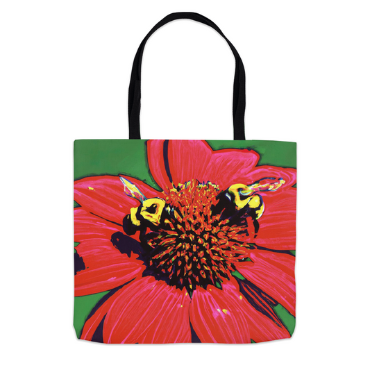 Red Sun Bees Tote Bag Shopping Totes bee tote bag gift for bee lover original art tote bag Red Sun Bees totes zero waste bag
