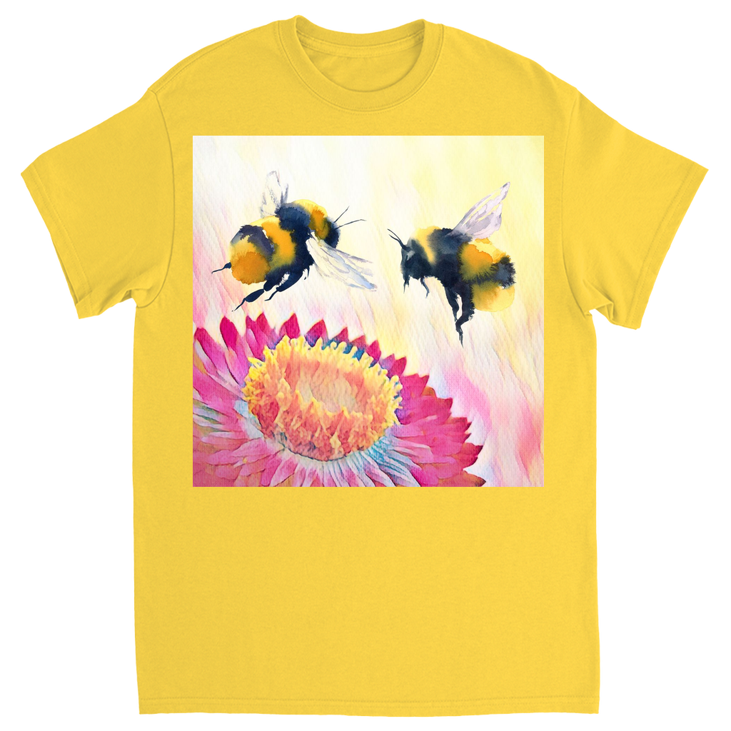 Cheerful Bees Unisex Adult T-Shirt Daisy Shirts & Tops apparel