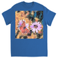 Vintage Butterfly & Bee on Purple Flower Unisex Adult T-Shirt Royal Shirts & Tops apparel