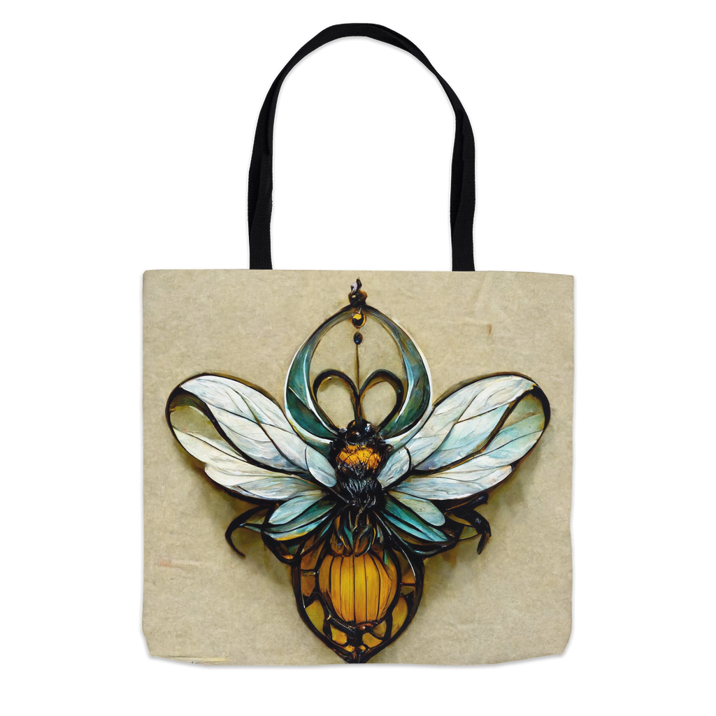 Blue Art Nouveau Bee Tote Bag 13x13 inch Shopping Totes bee tote bag Blue Art Nouveau Bee gift for bee lover gifts original art tote bag totes zero waste bag