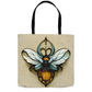 Blue Art Nouveau Bee Tote Bag 18x18 inch Shopping Totes bee tote bag Blue Art Nouveau Bee gift for bee lover gifts original art tote bag totes zero waste bag