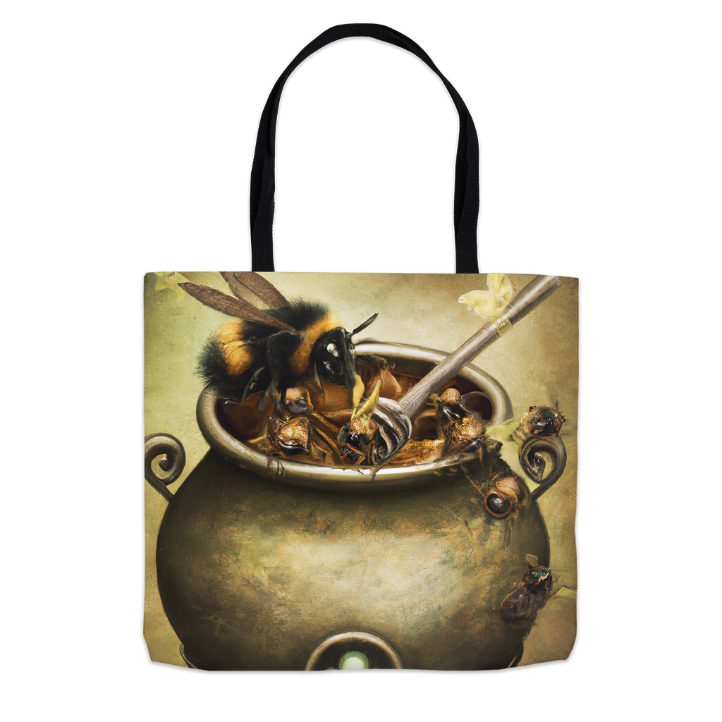 Cauldron Bee Halloween Tote Bag 13x13 inch Shopping Totes bee tote bag gift for bee lover halloween original art tote bag totes zero waste bag