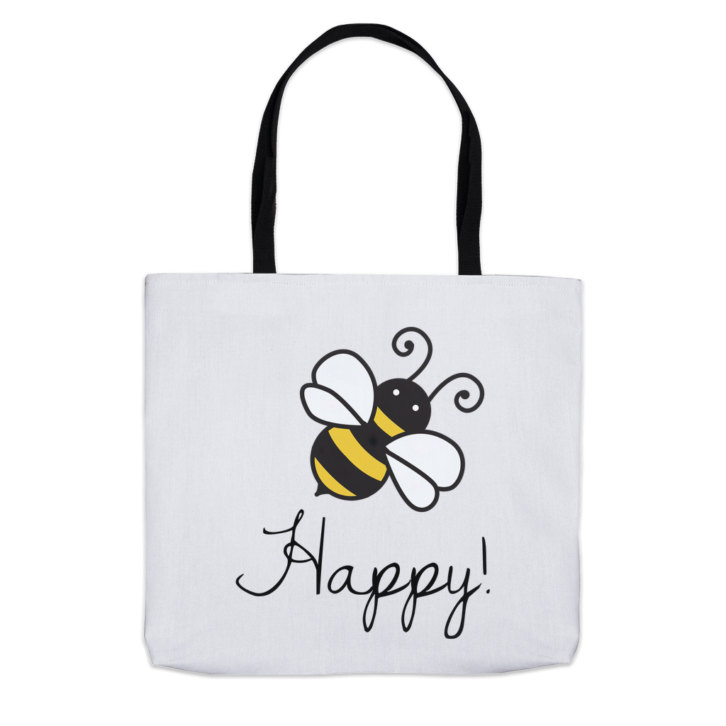 Bee Happy Tote Bag 13x13 inch Shopping Totes bee tote bag gift for bee lover gifts original art tote bag zero waste bag
