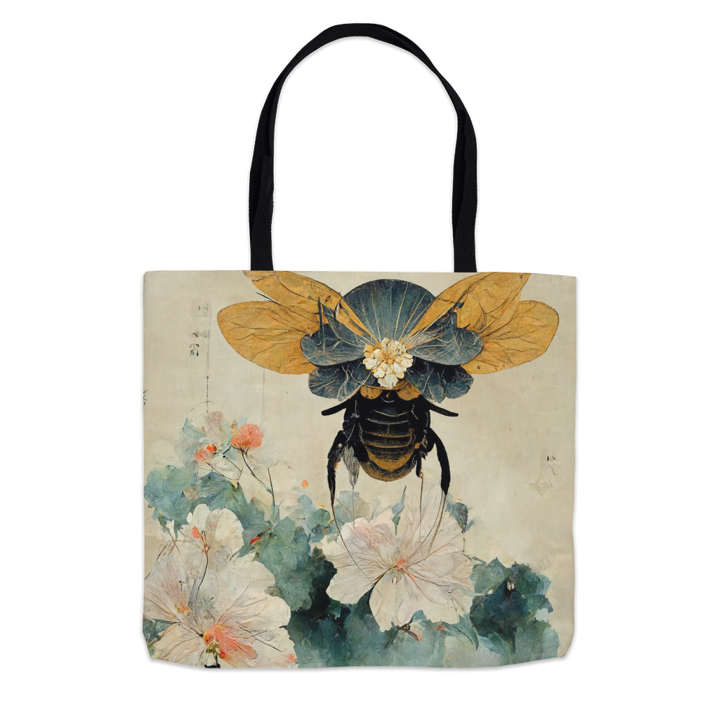 Vintage Japanese Paper Flying Bee Tote Bag Shopping Totes bee tote bag gift for bee lover gifts original art tote bag totes Vintage Japanese Paper Flying Bee zero waste bag