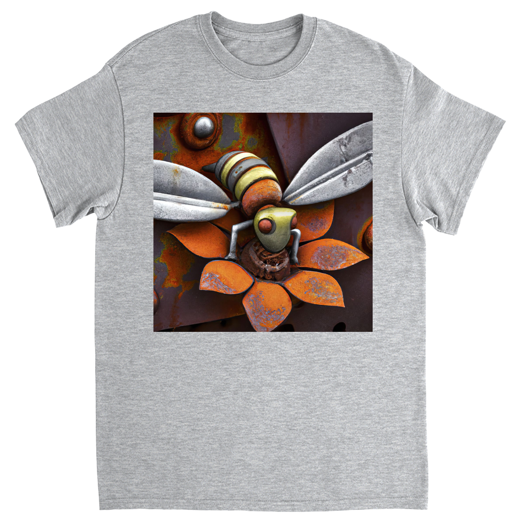 Rusted Bee 14 Unisex Adult T-Shirt Sport Grey Shirts & Tops apparel Rusted Metal Bee 14