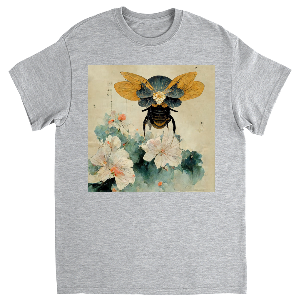 Vintage Japanese Paper Flying Bee Unisex Adult T-Shirt Sport Grey Shirts & Tops apparel Vintage Japanese Paper Flying Bee