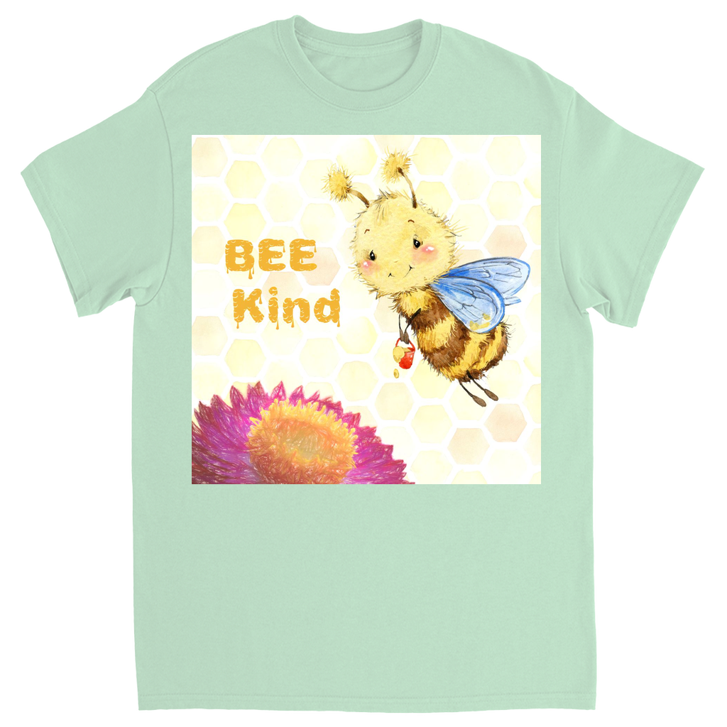 Pastel Bee Kind Unisex Adult T-Shirt Mint Shirts & Tops apparel