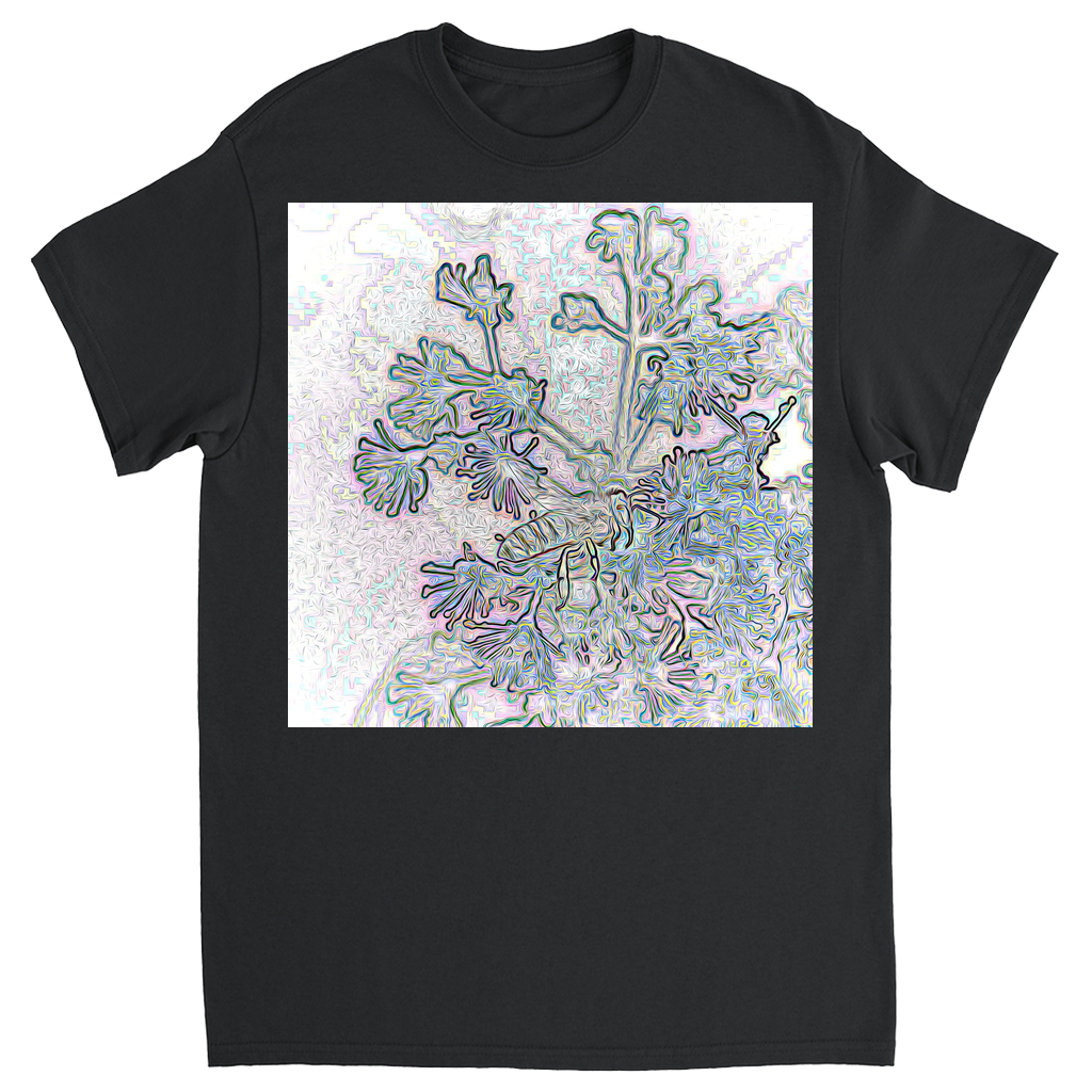 Fairy Tale Bee in Purple Unisex Adult T-Shirt Black Shirts & Tops apparel