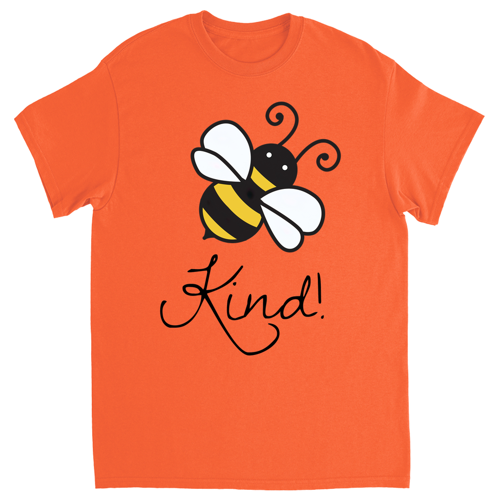 Bee Kind Unisex Adult T-Shirt Orange Shirts & Tops apparel