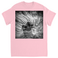 Black and White Bees on Flower Unisex Adult T-Shirt Light Pink Shirts & Tops apparel